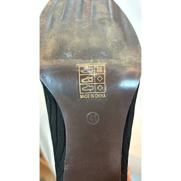 Cuccco Women's Black Stretch Minimalist 3" Block Heel Ankle Boots Size 41 - Picture 9 of 10